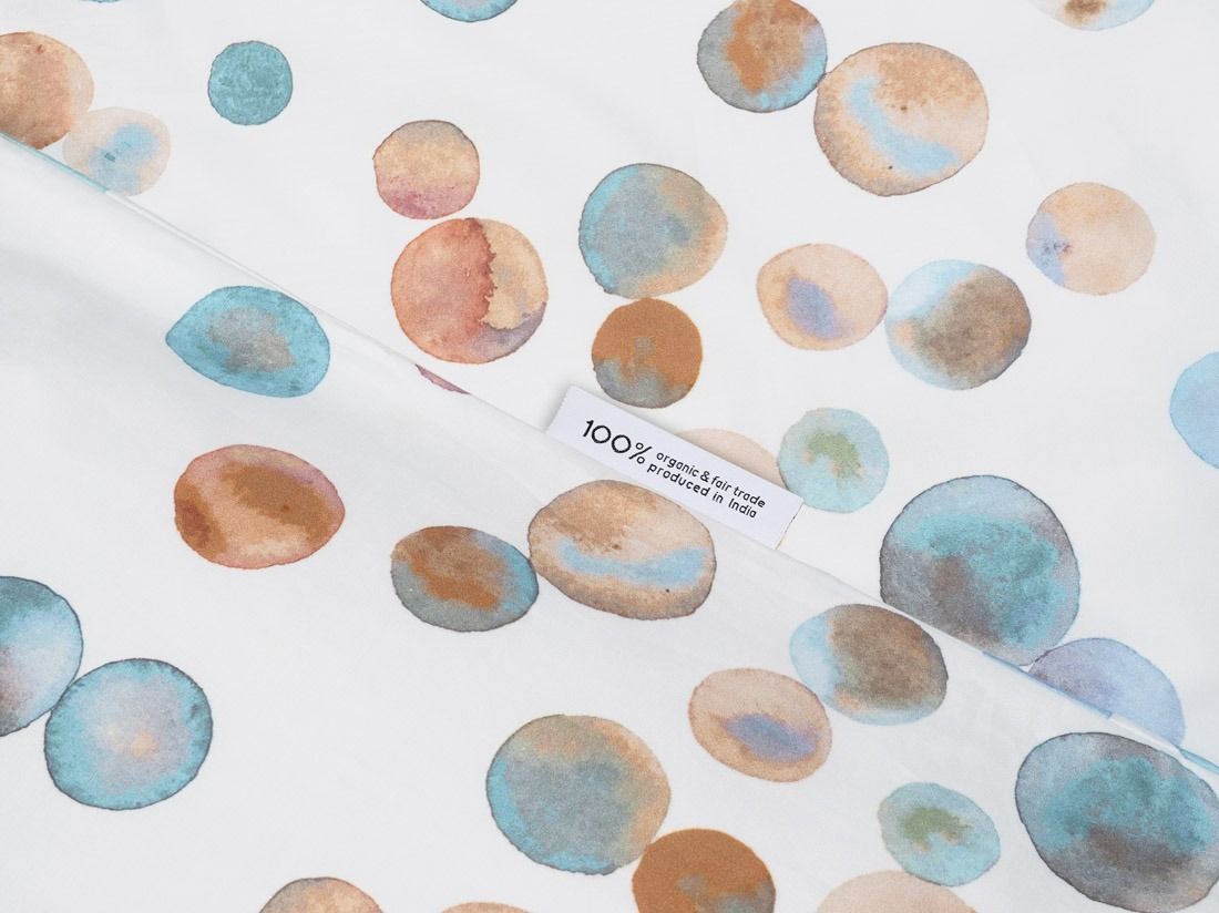 Housse de couette satin de coton touches d’aquarelle multicolore