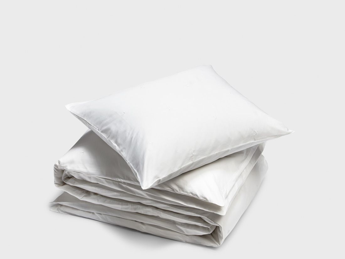 Dekbedovertrek katoensatijn white moon