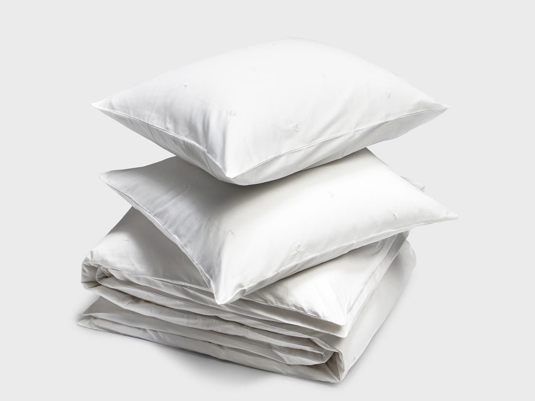 Dekbedovertrek katoensatijn white moon