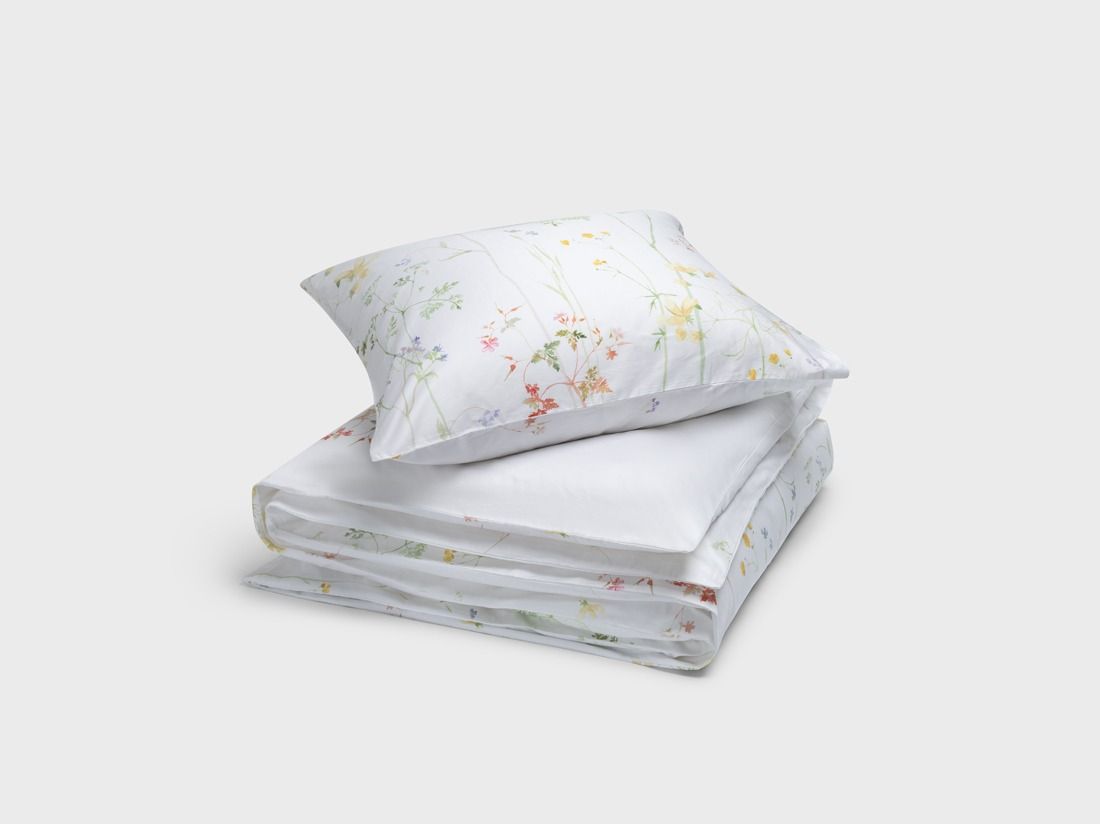 Dekbedovertrek katoensatijn wild flowers