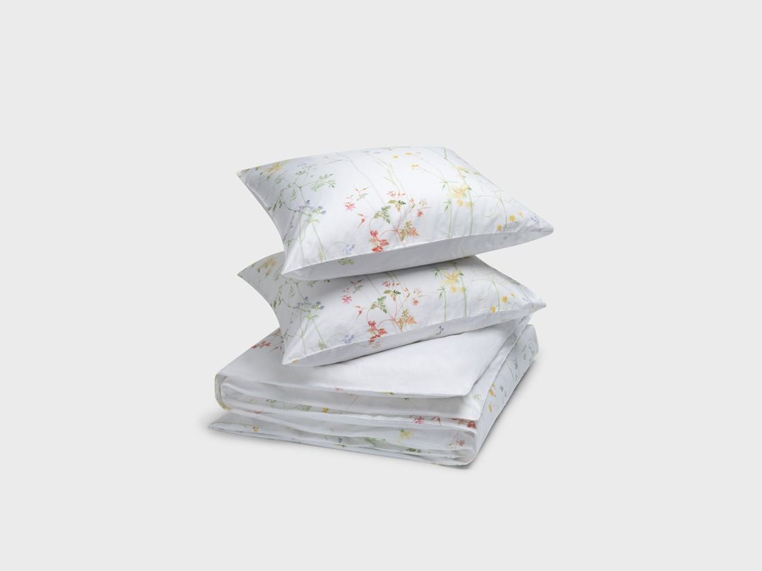Dekbedovertrek katoensatijn wild flowers