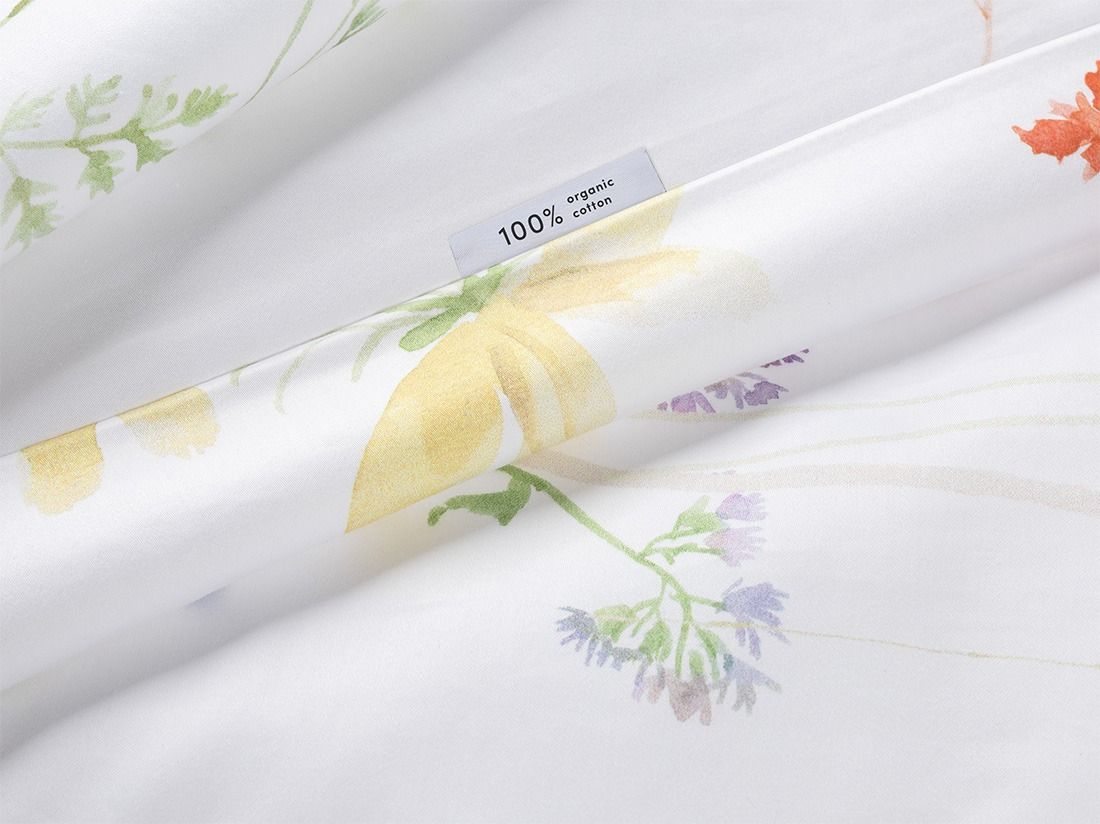Kinderdekbedovertrek katoensatijn wild flowers