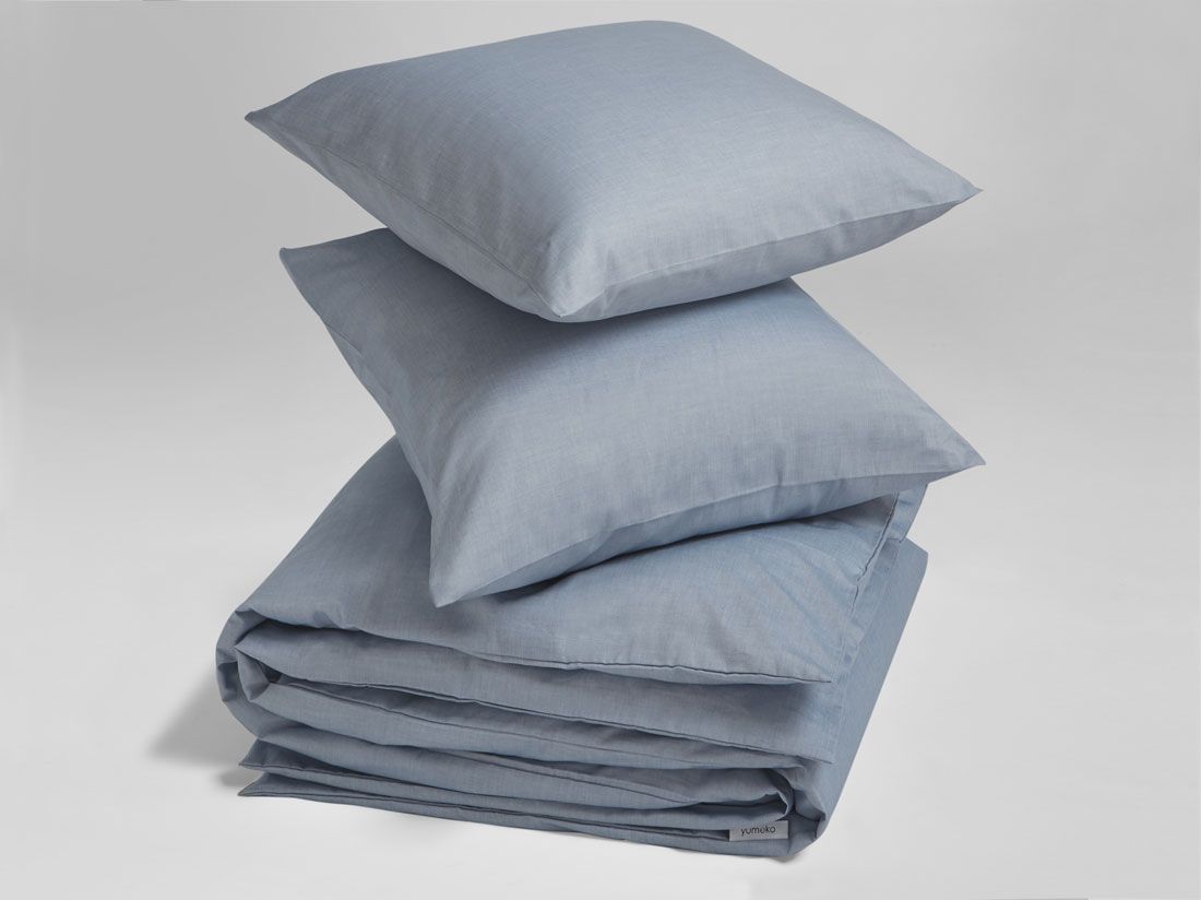 Dekbedovertrek katoen TENCEL™ blue chambray