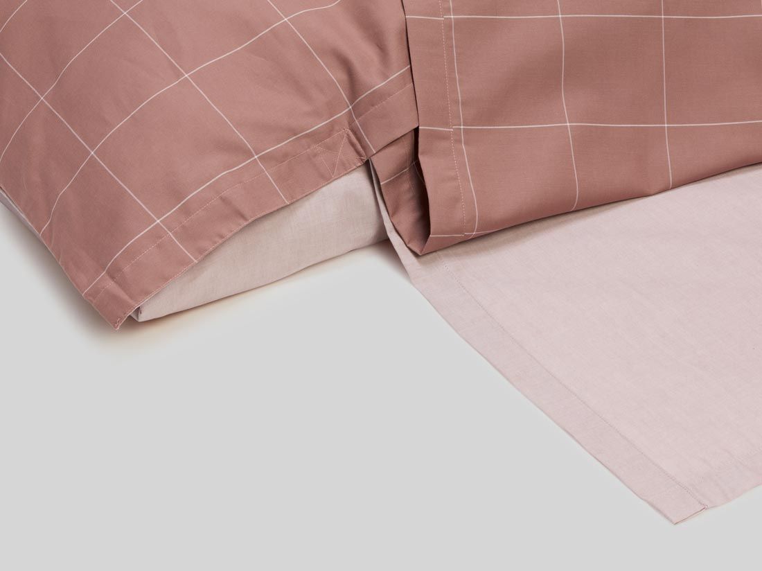 TENCEL™-Bettwäsche Doubleface Rose Check/Chambray