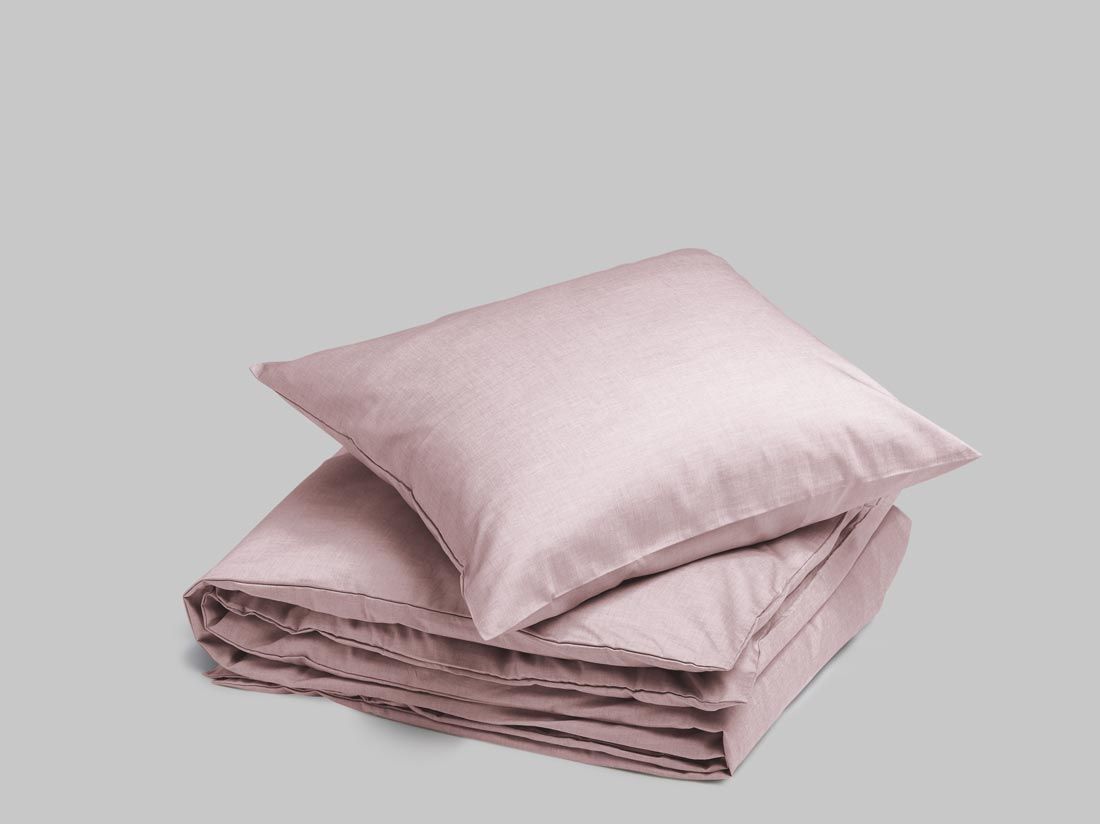 Parure de lit coton TENCEL™ rose chambray