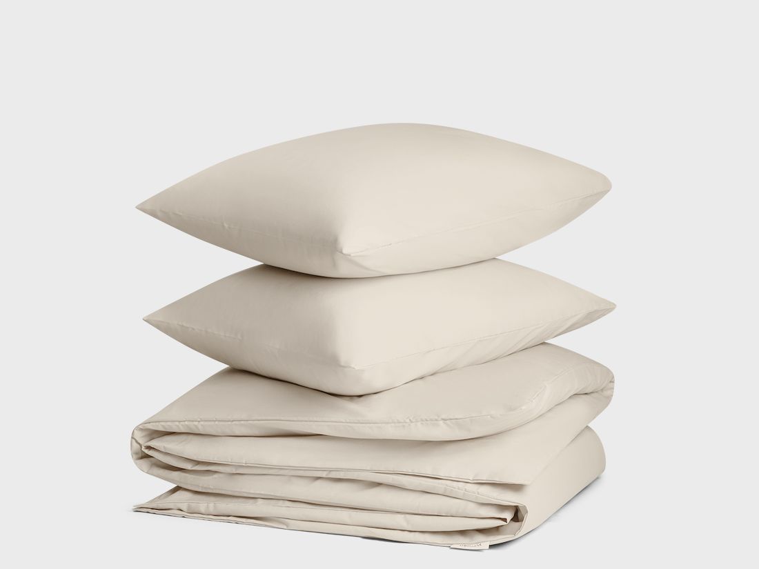 Parure de lit coton TENCEL™ taupe sablonneux