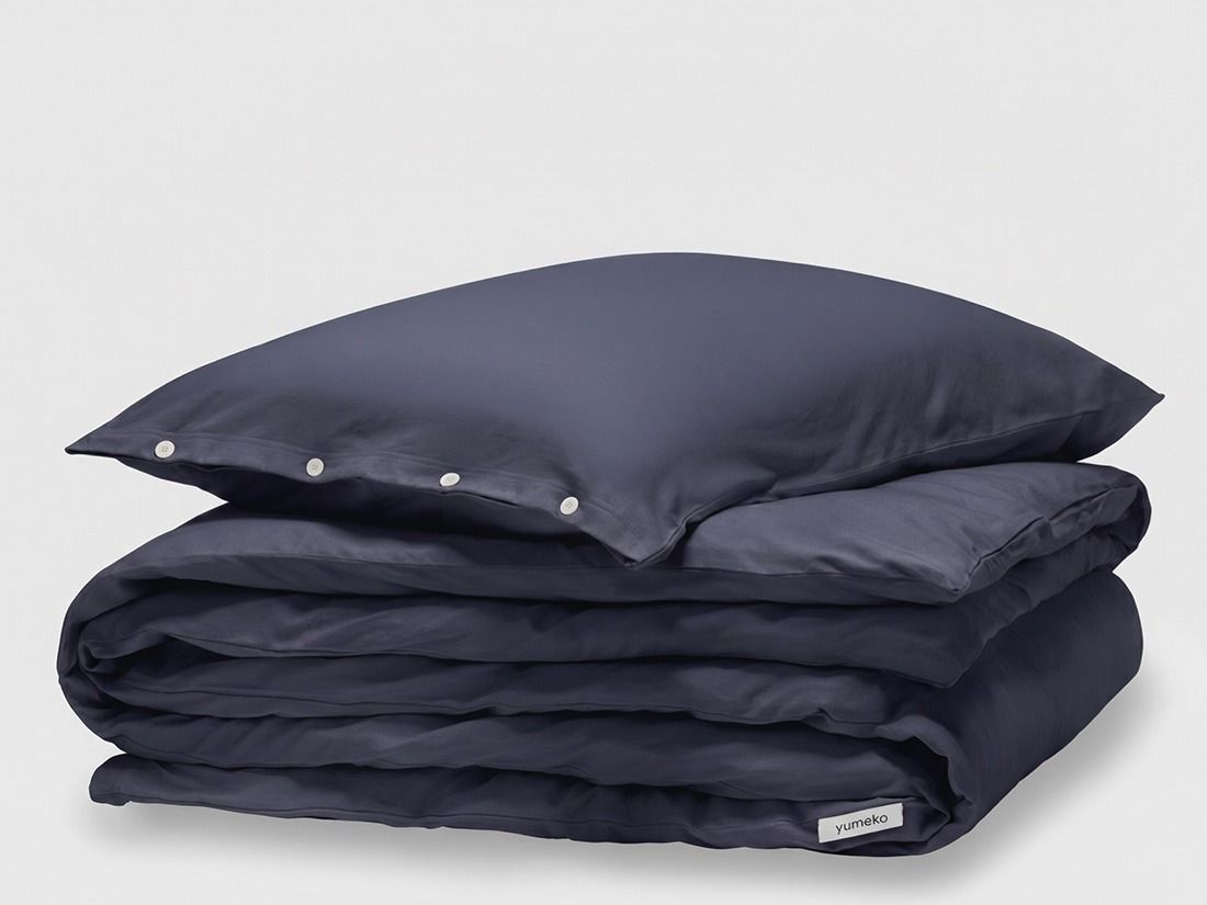 Parure de lit jersey bleu indigo