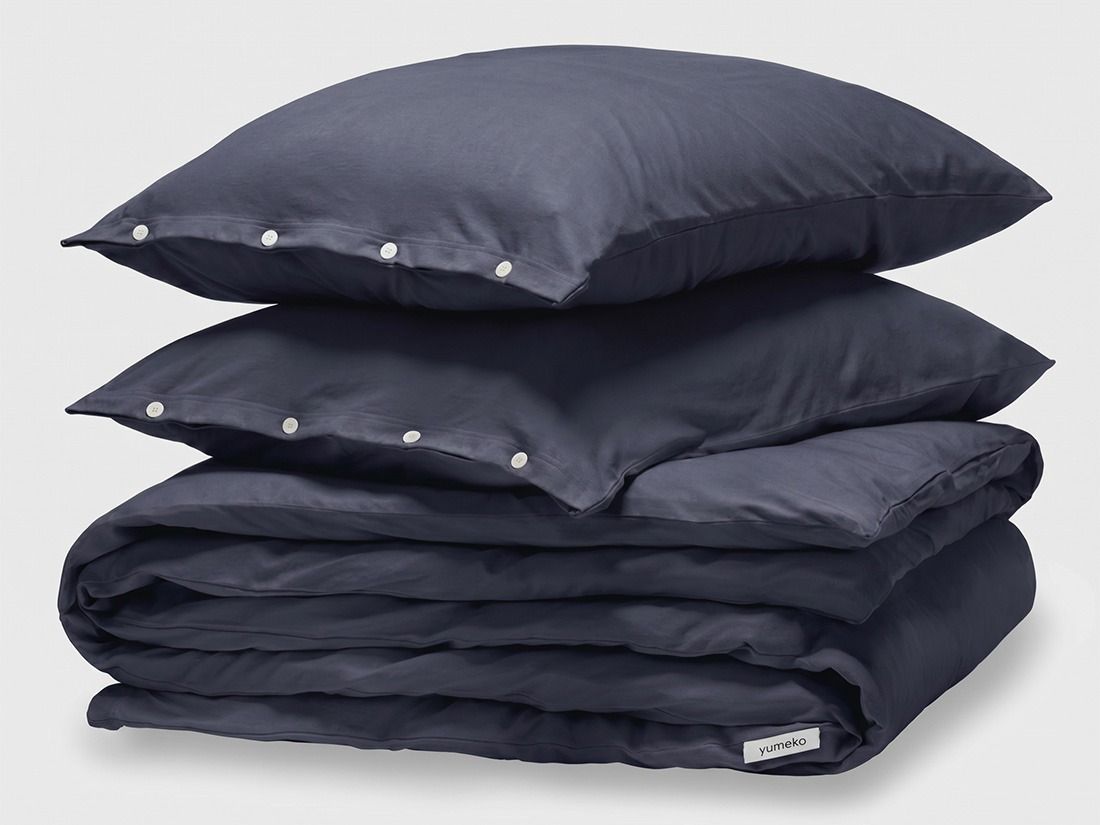 Parure de lit jersey bleu indigo