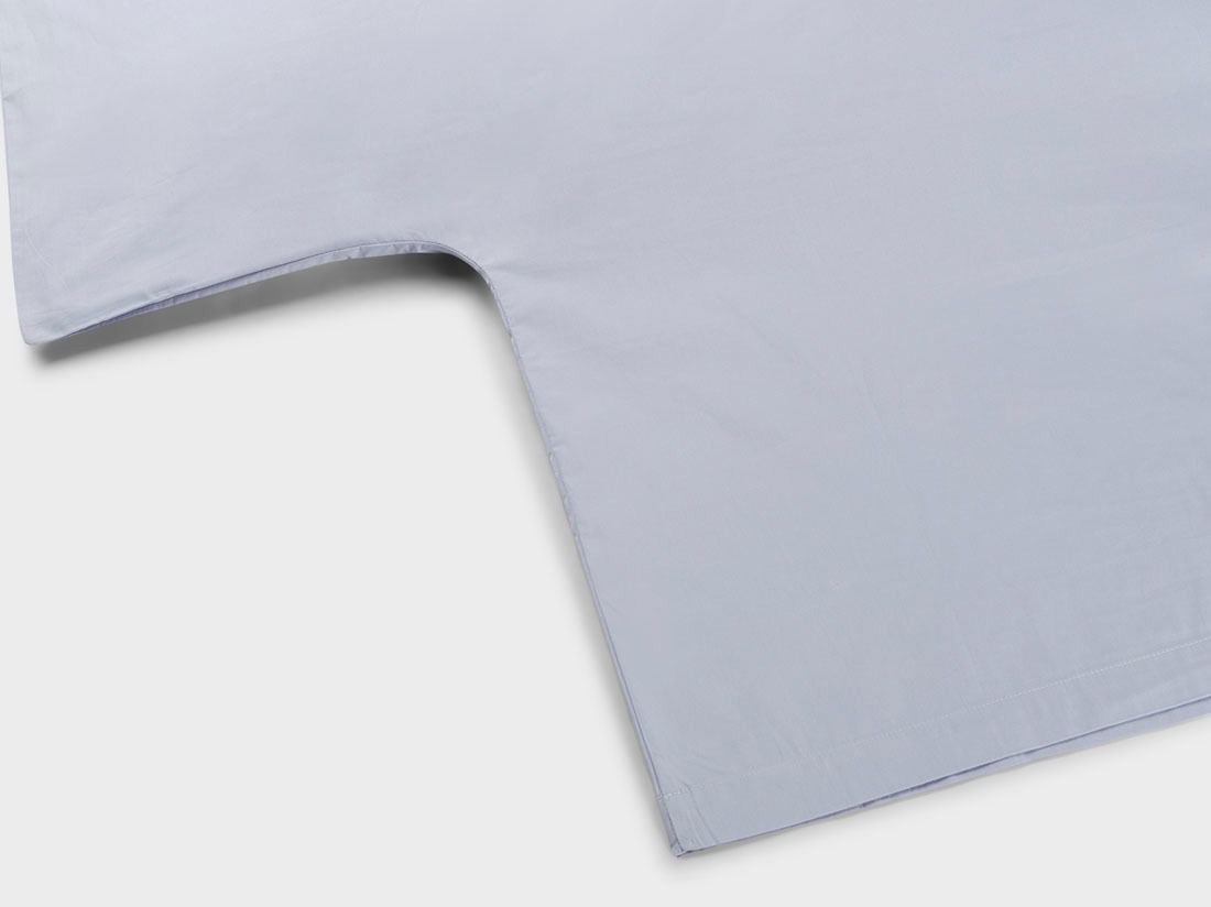 Housse de couette percale de coton bleu lavande