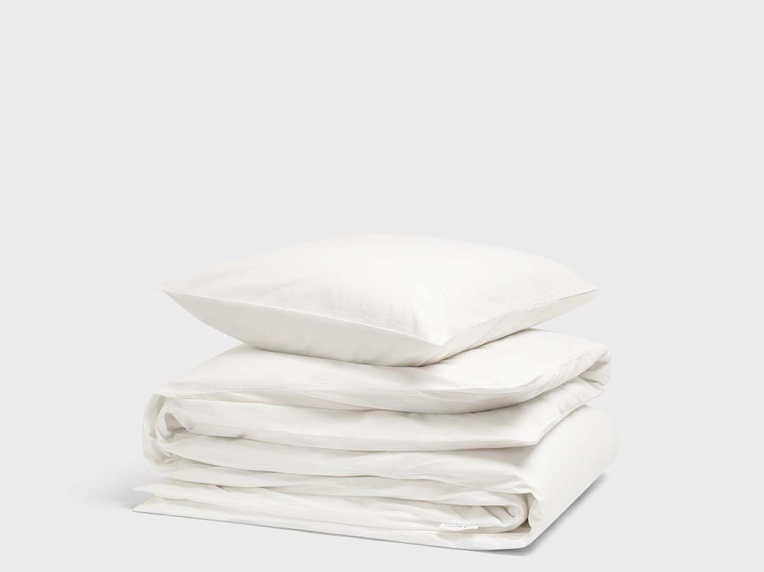 Parure de lit percale de coton blanc sérénité