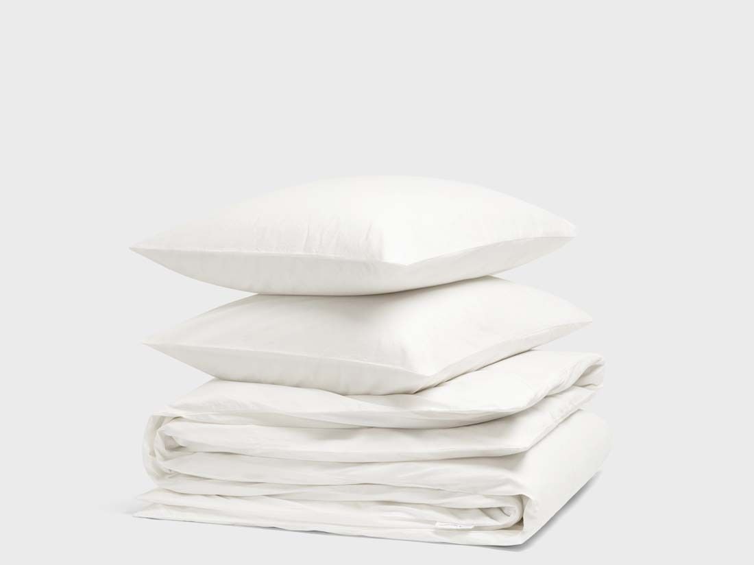 Parure de lit percale de coton blanc sérénité