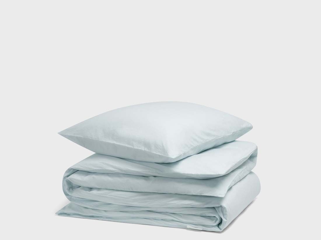 Dekbedovertrek percal katoen playful aqua