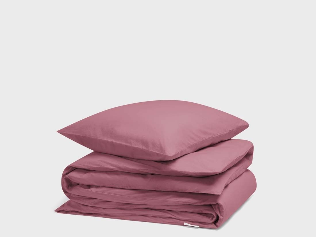 Parure de lit percale de coton rêve framboise