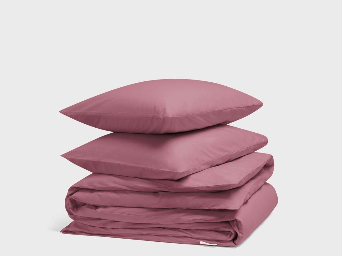 Parure de lit percale de coton rêve framboise