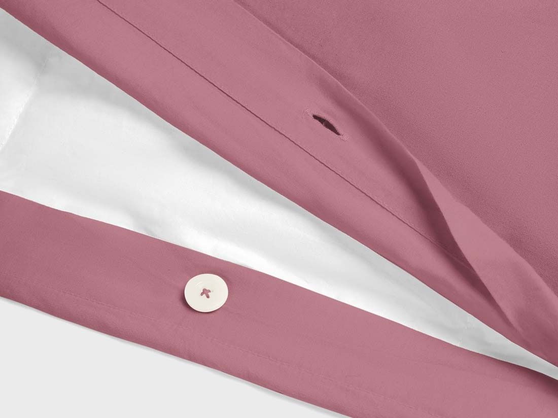 Parure de lit percale de coton rêve framboise