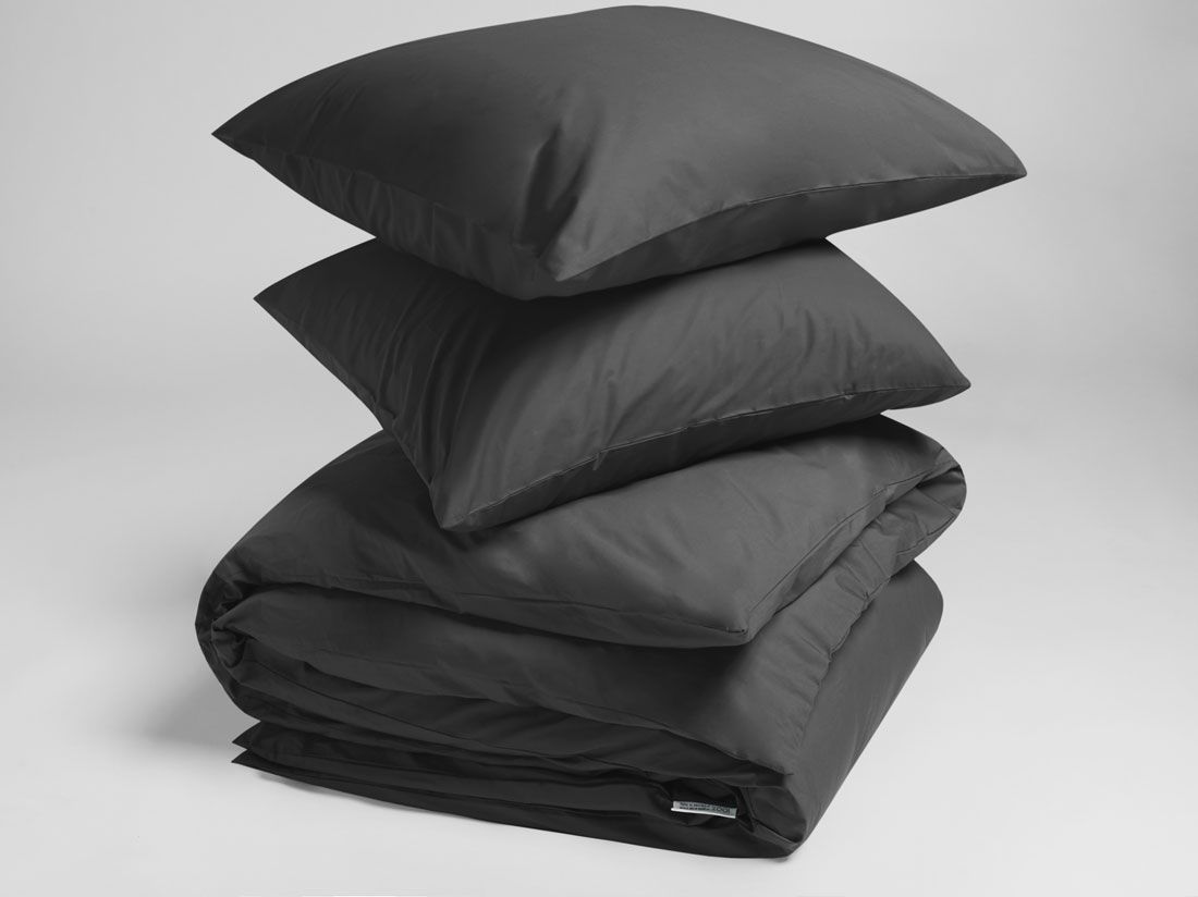 Dekbedovertrek percal katoen dark grey