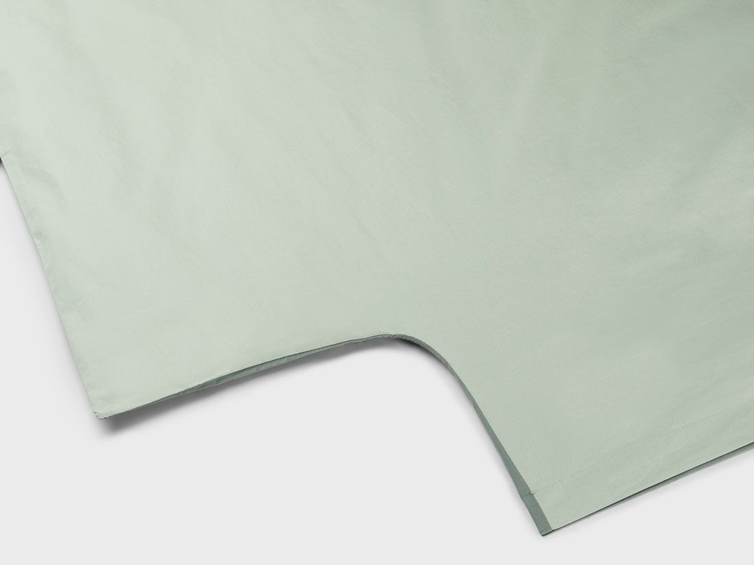 Dekbedovertrek percal katoen double face jade/forest green