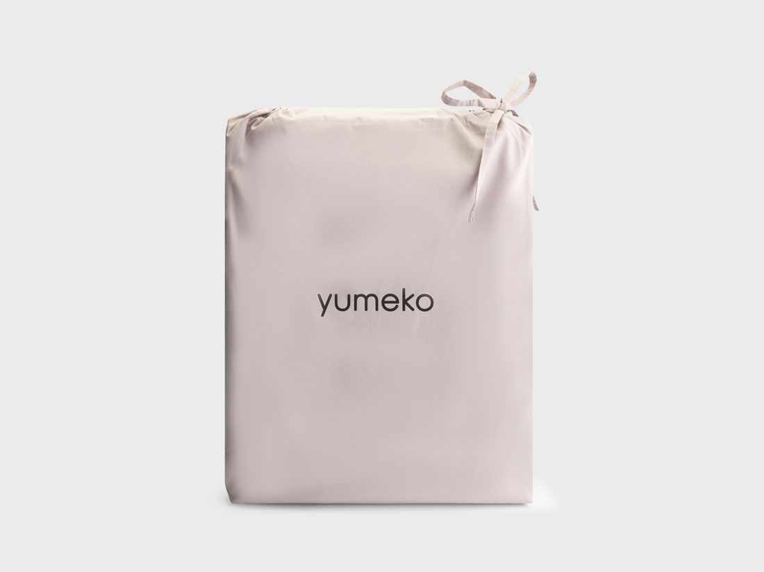 Parure de lit percale de coton double face rose/mauve