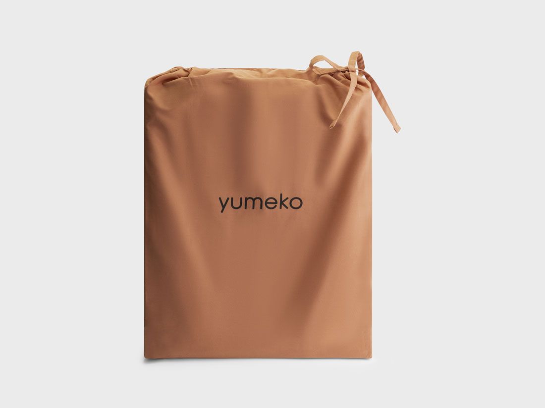 Parure de lit percale de coton double face terracotta/rouge rouille