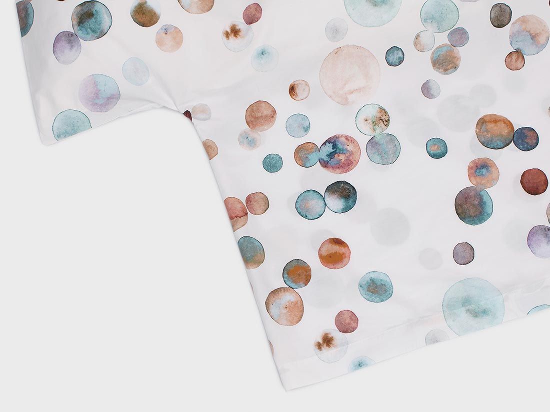 Housse de couette percale de coton points d'aquarelle