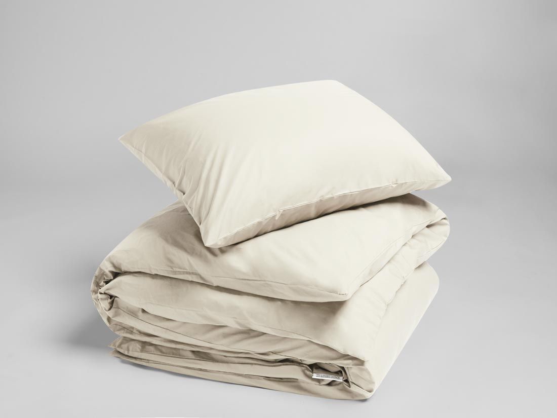 Dekbedovertrek percal katoen white sand