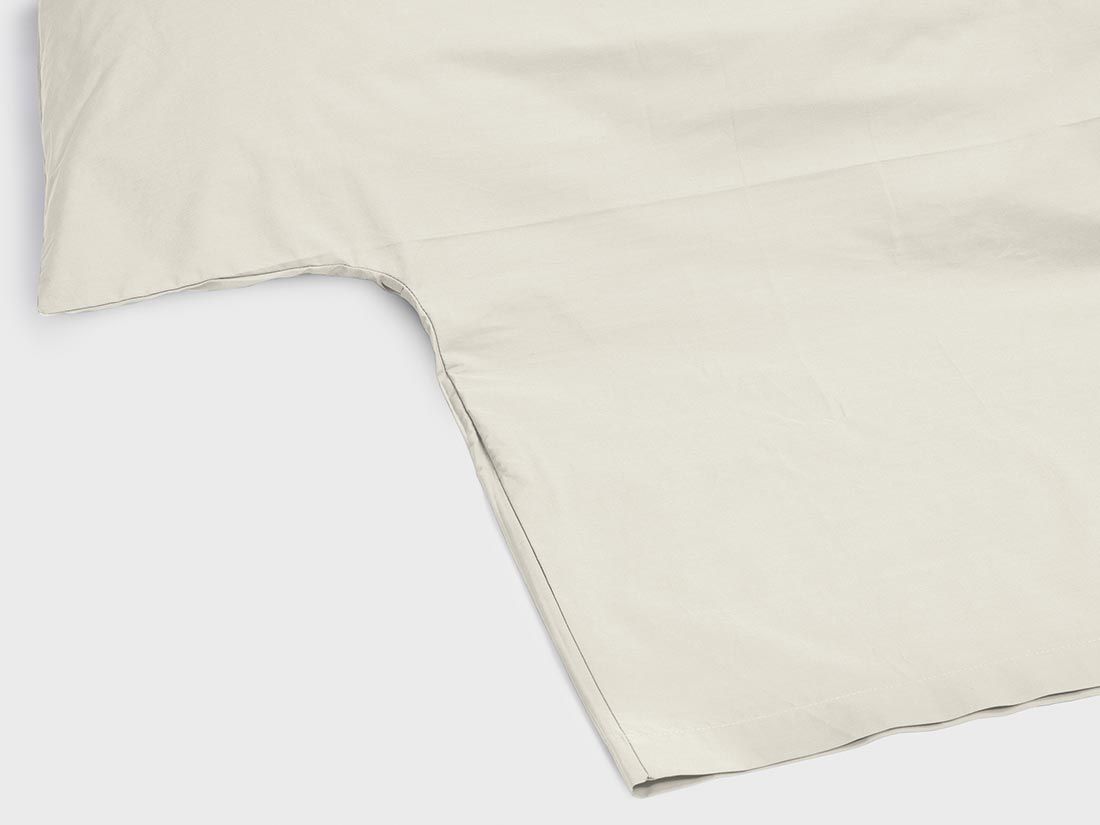 Parure de lit percale de coton blanc sable