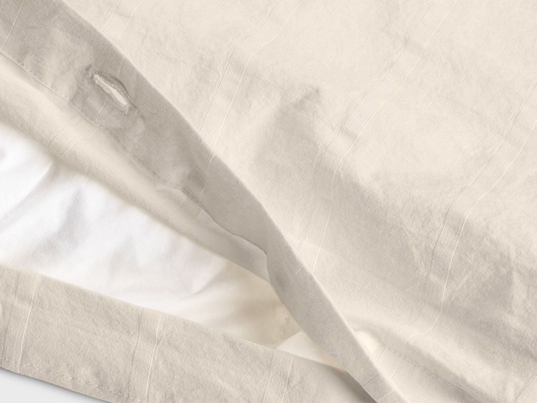 Parure de lit en coton seersucker blanc doux