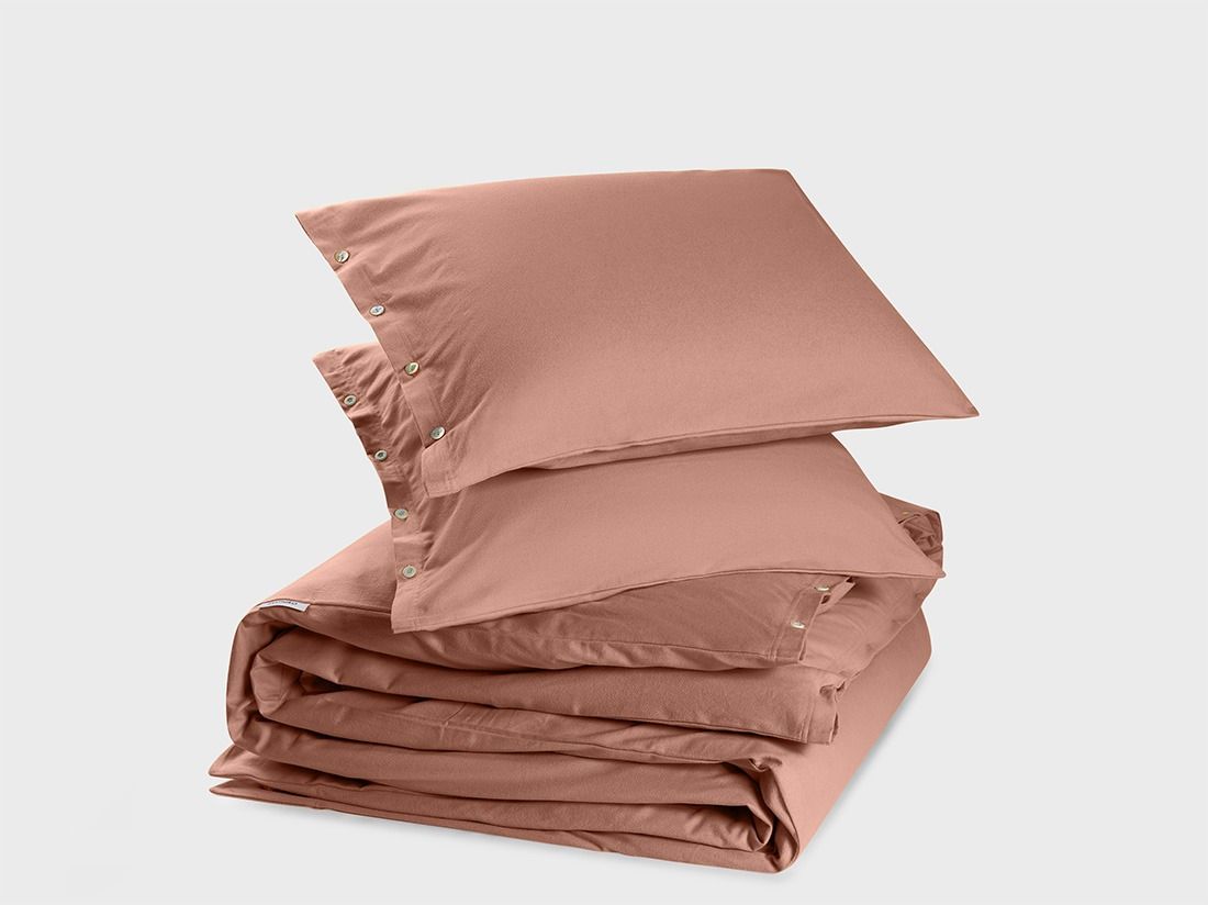 Parure de lit flanelle de coton café au lait
