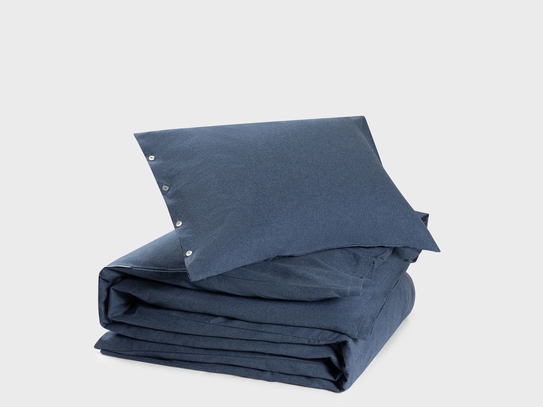 Dekbedovertrek flanel denim blue
