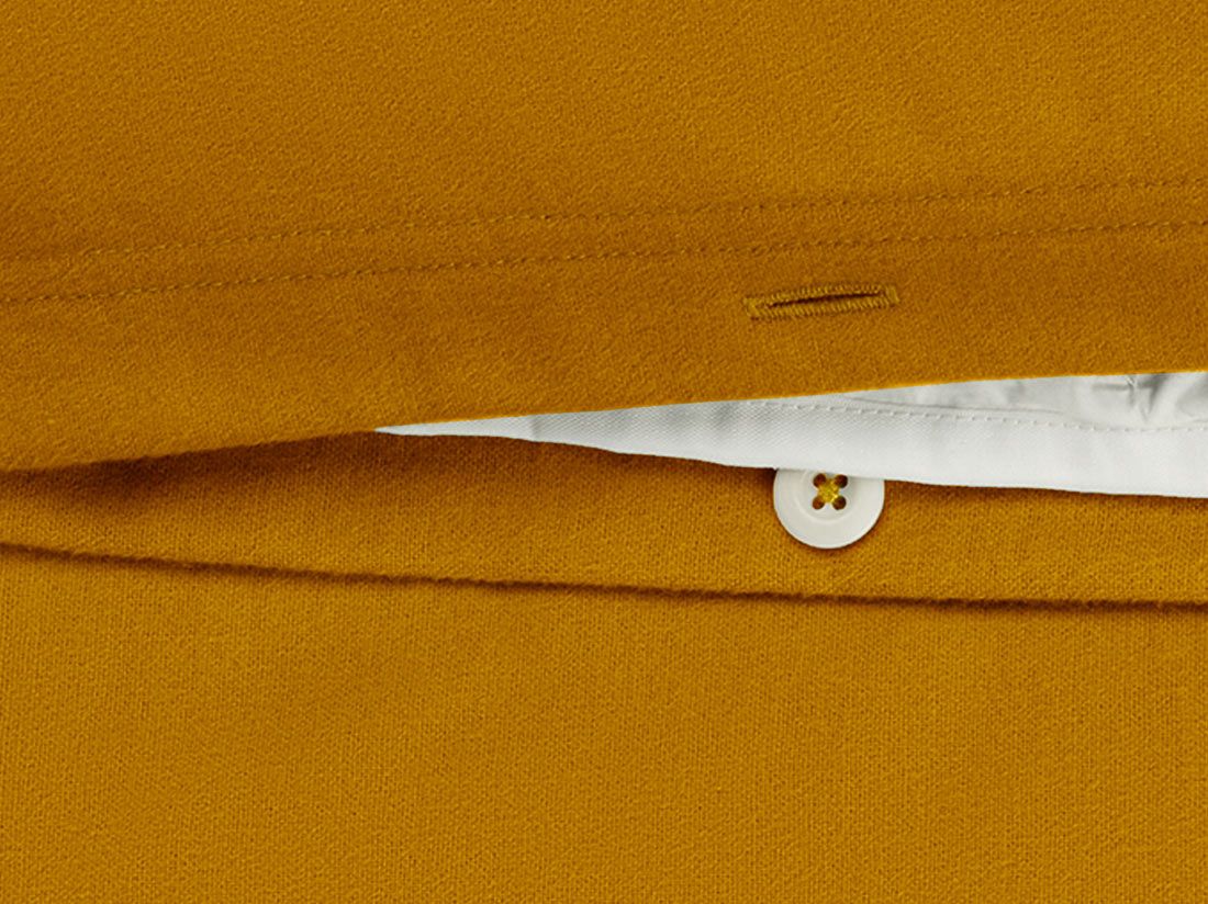 Parure de lit flanelle de coton jaune d'Inde