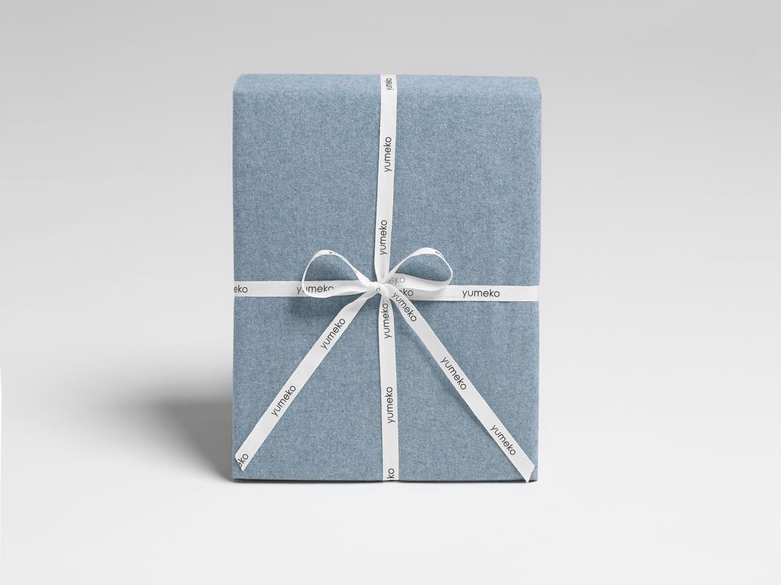 Parure de lit flanelle de coton bleu clair