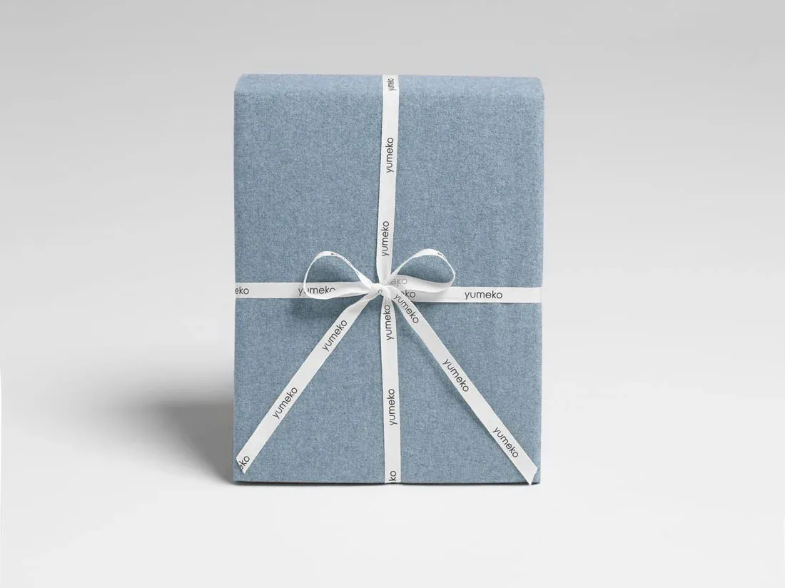 Housse de couette flanelle de coton bleu clair