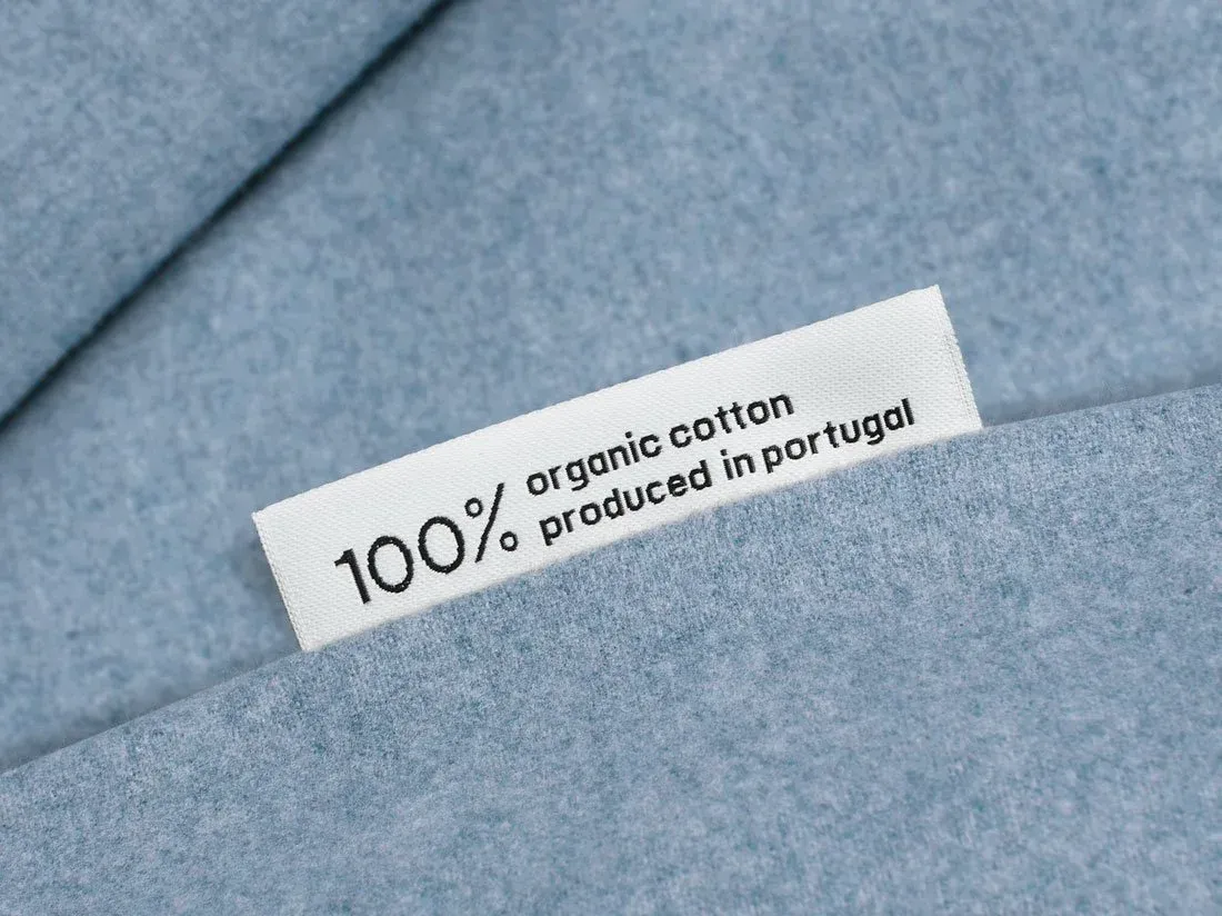 Housse de couette flanelle de coton bleu clair