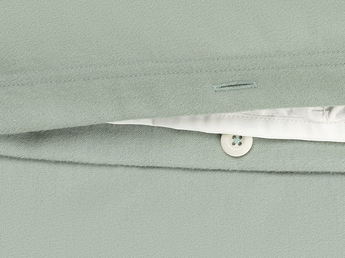Parure de lit flanelle de coton vert pâle
