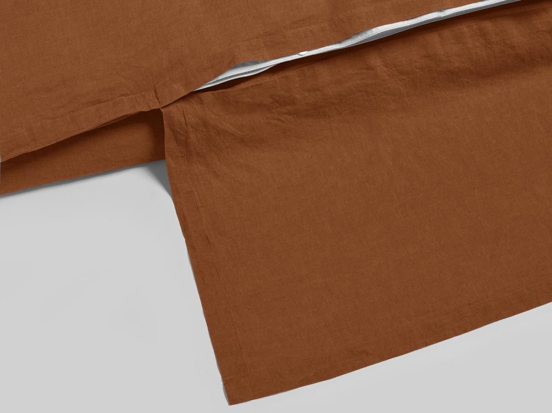 Parure de lit lin lavé almond brown 140x220 + 1/60x70