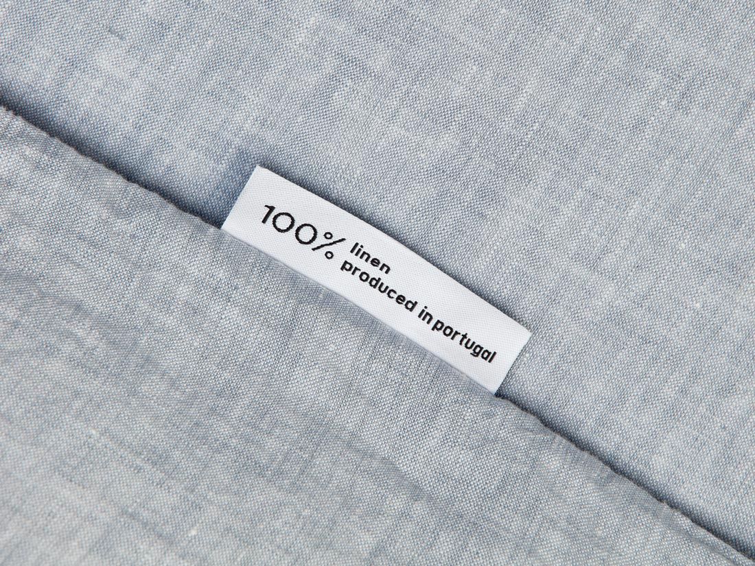 Påslakanset tvättat linne blue chambray