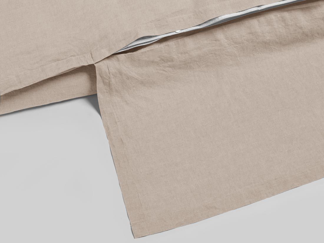 Parure de lit lin lavé rose poussiéreux