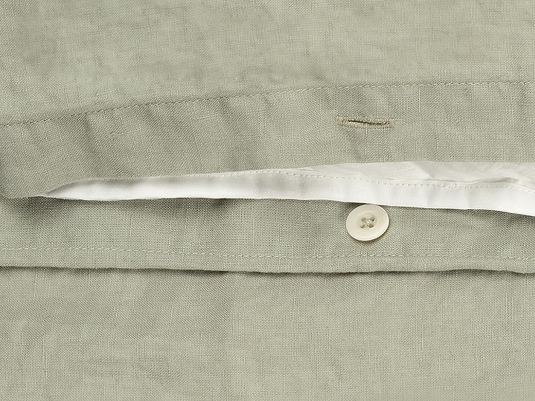 Sengesæt vasket hør misty green