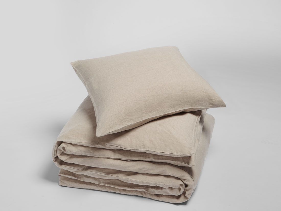 Sengesæt vasket hør natural