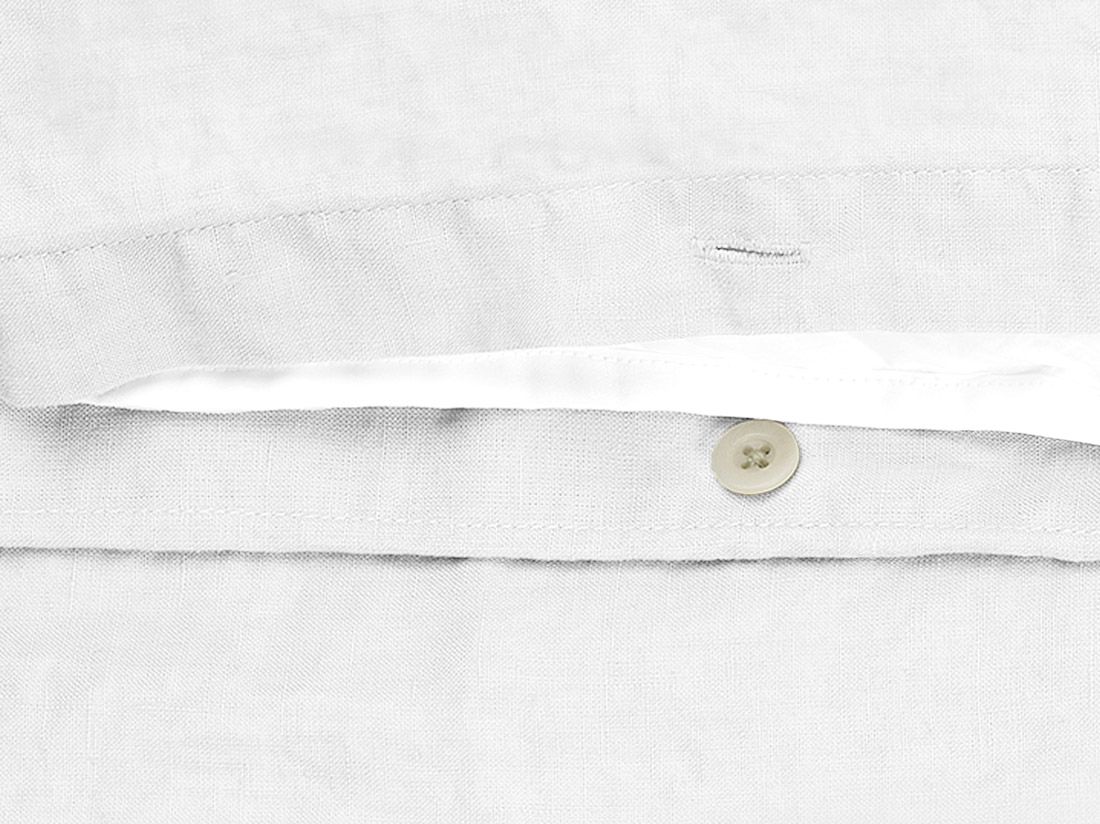Housse de couette lin lavé blanc pur