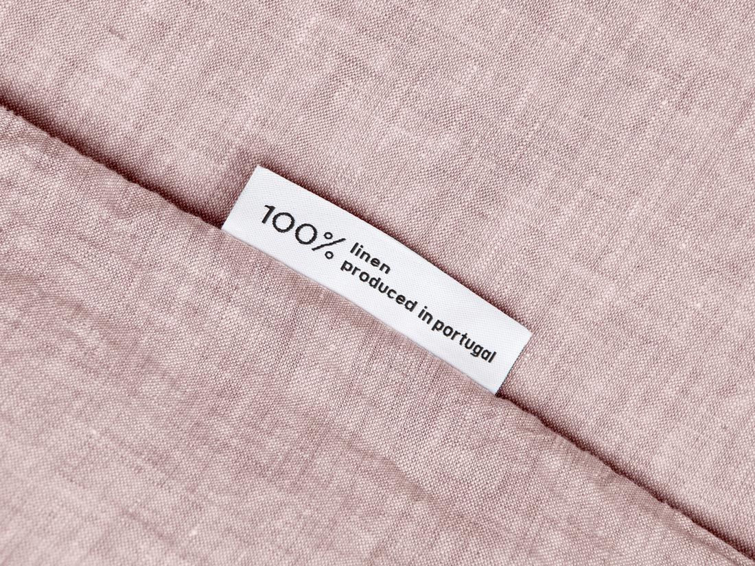 Parure de lit lin lavé rose chambray