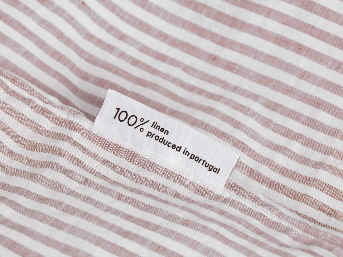 Dekbedovertrek gewassen linnen rose stripe