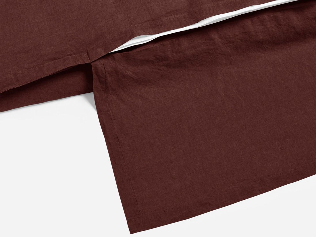 Dekbedovertrek gewassen linnen rosewood