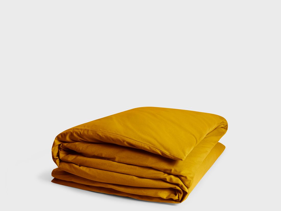 Parure de lit flanelle de coton jaune d'Inde