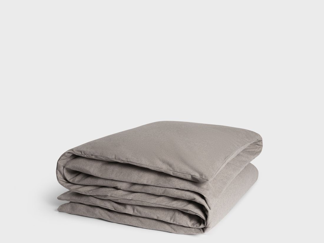 Dekbedovertrek flanel stone brown - zonder slopen