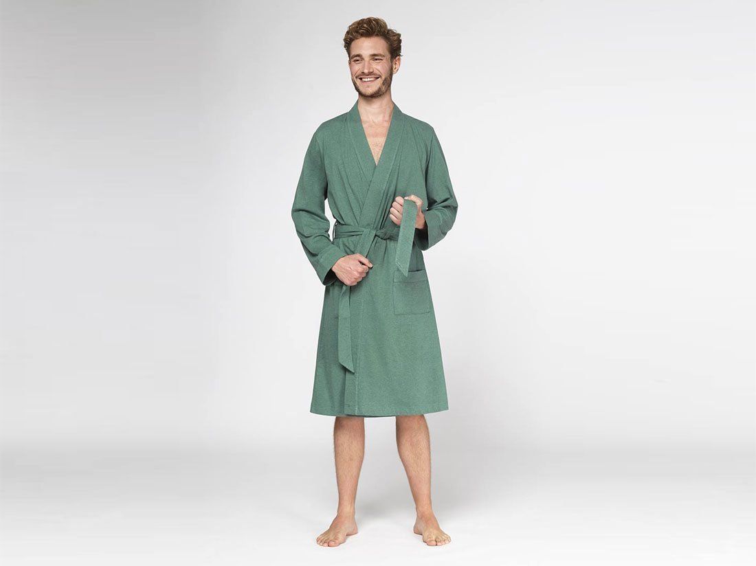 Peignoir jersey vert pin