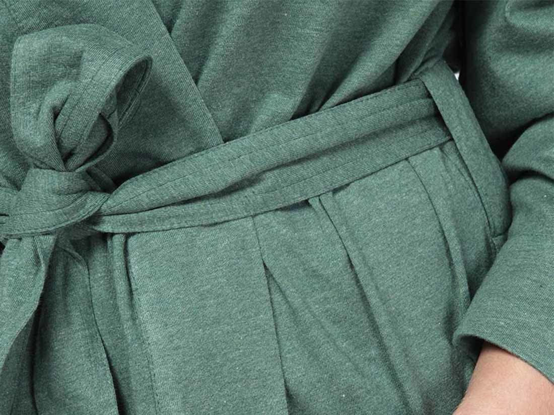 Peignoir jersey vert pin