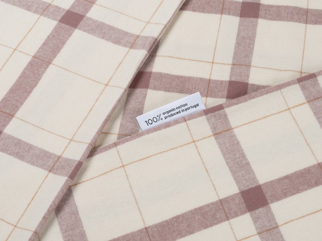 Dekbedovertrek flanel mauve check