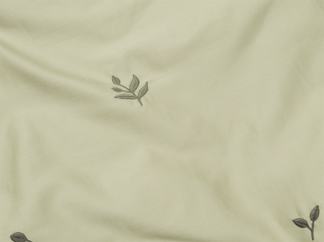 Kinderbettwäsche Baumwollsatin Light Olive Botanical