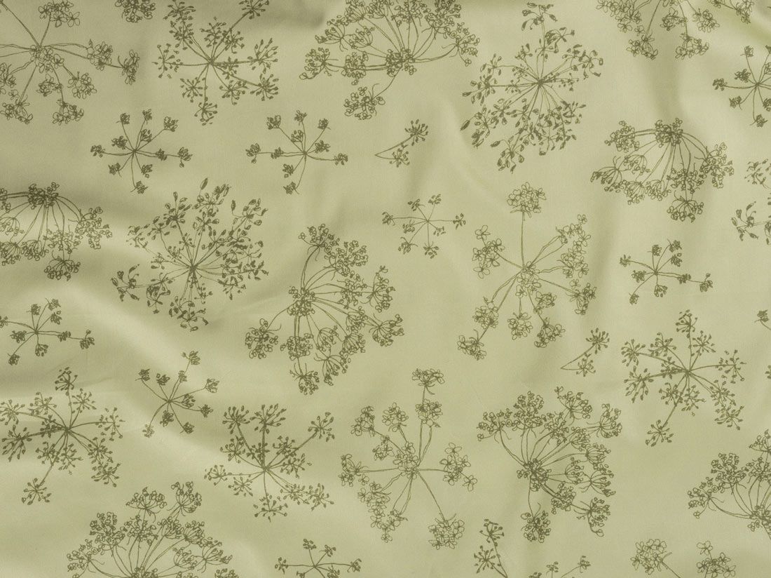 Parure de lit satin de coton fleur verte